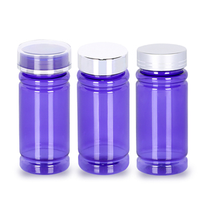 Blue Transparent PET Capsule <b>Bottle</b> 50ml 100ml <b>200ml</b> Pharmaceutical Pill Container With Child Resistant Cap - Product Image 2