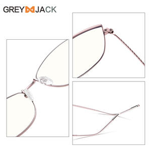 เกรย์แจ็คแว่นตาผู้หญิงทรงแคทอายกรอบเลนส์เอซีป้องกันแสงสีฟ้าขนาดกลางกรอบสแตนเลส - Product Image 1