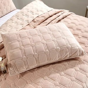 Colcha de algodón de terciopelo de gama alta, funda de cama de doble cara, colchas <span class=keywords><strong>y</strong></span> <span class=keywords><strong>cobertores</strong></span>, edredón de cama para parejas, colchón de punto a cuadros - Product Image 4