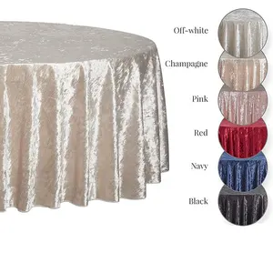 Customized wedding party round rectangles elegant polyester fabric champagne royal blue 120inch tablecloth