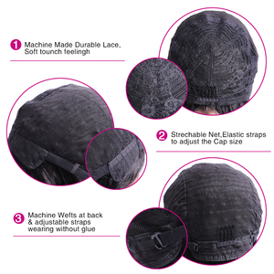 Megalook Brasiliano Onda Del Corpo Pieno Fatta a Macchina Parrucca Con La Frangetta Non Anteriore Del Merletto <span class=keywords><strong>Parrucche</strong></span> Dei Capelli Umani di colore Della Natura - Product Image 5