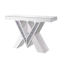 Nouveautés en gros, table console moderne avec miroir double en forme de V, style diamant écrasé, meubles pour la décoration du salon