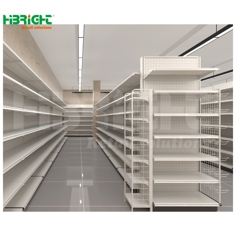 North America Style Supermarket Shelves Checkout