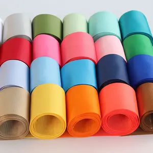 Polyester 7.5 Cm Grosgrain Ribbon 3 Inch Cho Tóc Cung Nhà Máy Tùy Chỉnh 3Mm-100Mm 196 Rắn Màu Ruy Băng Cô Gái Ăn Mặc Rắn Màu Sắc