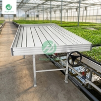 Serre de culture hydroponique Hangdi Tidal Bench Ebb Flow Flood Drain Seedbed avec couvercle en alliage d'aluminium, grande taille