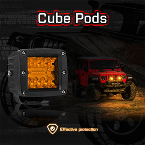 Luz de Trabajo <span class=keywords><strong>LED</strong></span> Compacta de 84W y 3 Pulgadas, Luz de Conducción <span class=keywords><strong>LED</strong></span> Blanca Ámbar, Cubos <span class=keywords><strong>LED</strong></span>, Pods <span class=keywords><strong>LED</strong></span> Amarillos, Lámparas de Conducción Blancas Ámbar <span class=keywords><strong>4X4</strong></span> - Product Image 2