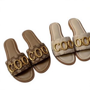 Sandales d'été pour femmes, dessus en toile respirante, semelle en caoutchouc, talon bas tendance - Product Image 1