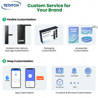 Serrure de porte extérieure intelligente Tediton, empreinte digitale, numéro, application Ttlock, télécommande, serrure intelligente électrique avec mot de passe et poignée