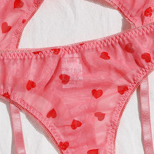 Sujetador fino <span class=keywords><strong>Sexy</strong></span> <span class=keywords><strong>de</strong></span> verano, vestido transparente, calzoncillos, corazón <span class=keywords><strong>de</strong></span> melocotón, Red <span class=keywords><strong>de</strong></span> Spandex, traje <span class=keywords><strong>de</strong></span> mujer, lencería <span class=keywords><strong>Sexy</strong></span>, conjunto <span class=keywords><strong>de</strong></span> tres piezas - Product Image 4