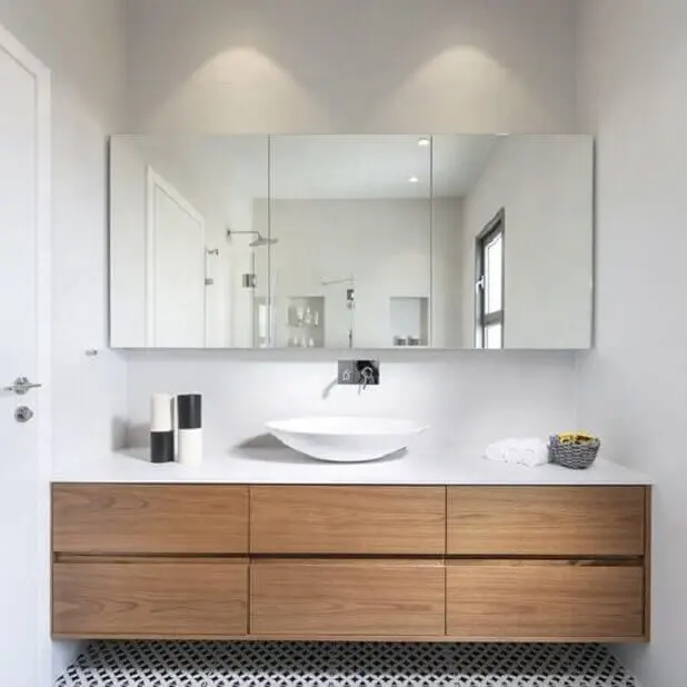 CBMmart fabrika özelleştirilmiş tuvalet duvara monte tek lavabo banyo dolapları seti Modern Minimalist tarzı Vanity