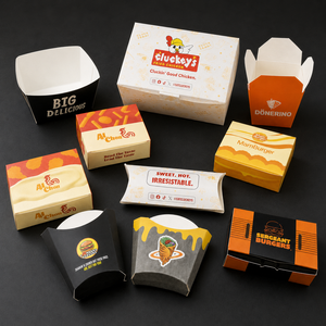 Scatola di carta personalizzata con logo stampato per ristoranti fast food, scatola pieghevole in cartone per hamburger, patatine fritte, <span class=keywords><strong>sandwich</strong></span> e asporto. - Product Image 6