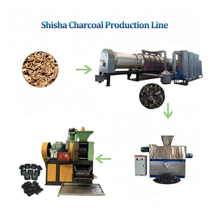 Small <b>Charcoal</b> Briquette Production Line 300kg/h Coconut Palm Kernel Shell <b>Charcoal</b> Briquette Machine - Product Image 1