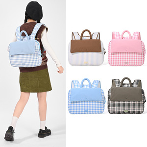 Bolso de hombro de color sólido para mujer, estilo japonés, ligero y fresco, con diseño de cuadros, tamaño L, bolso de mano con diseño elegante para ir al trabajo o de viaje. - Product Image 1