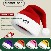 Chapeau de plage de Noël personnalisable avec logo, décoration festive de Noël, doublure polaire, bord côtelé épaissi, coloré