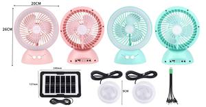 Ventilador de Mesa Solar de 6 Pulgadas con Puerto USB, Batería de Litio Recargable, Clasificación IP67, Luz LED, Uso de Emergencia para Camping con Panel Solar - Product Image 2