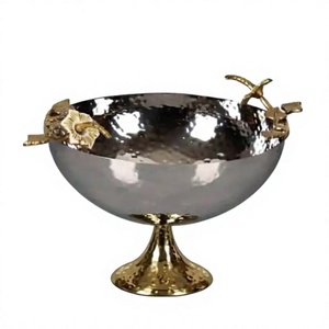Cuenco decorativo de vajilla de calidad superior, cuenco de Chocolate de forma redonda de Color plateado y dorado para decoración de bodas - Product Image 1