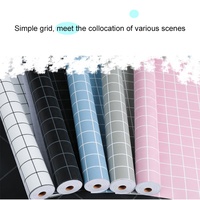 Papier peint de brique de treillis de treillis amovible de Style moderne fantaisie-fix gris pâle et blanc imperméable pour l'utilisation de l'école d'hôtel de chambre à coucher