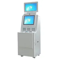 Distributeur de cartes SIM bancaires à double écran Kiosque de gestion de file d'attente en libre-service avec retrait d'argent et recharge d'argent