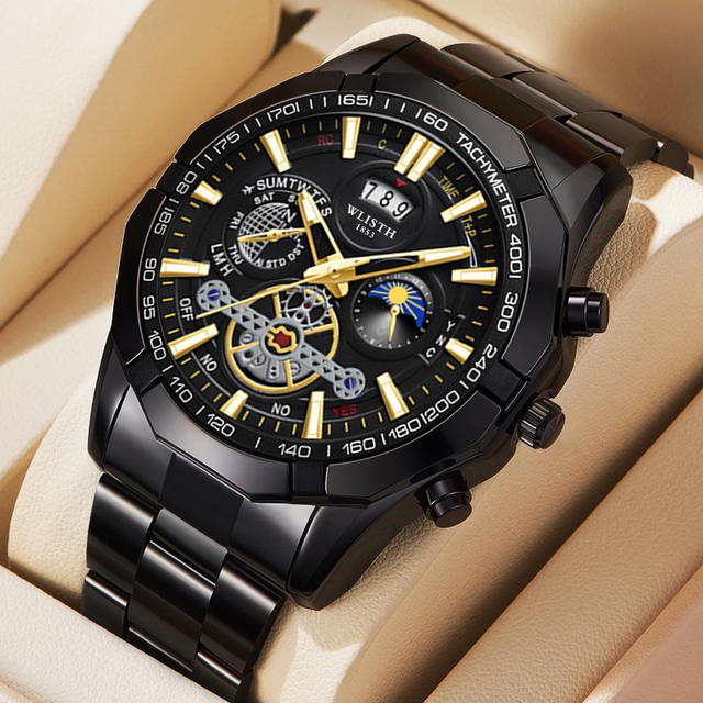 Swiss Brand Cross-border Night Light Waterproof Business Quartz Watches Large Dial Men's Watches Wholesale