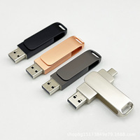 Alta Velocidad 32GB 64GB 128GB 256GB 512GB Memoria Pendrive 3,0 USB C Metal Swivel Usb Stick Tipo C 2 en 1 Otg Usb Flash Drive 1TB