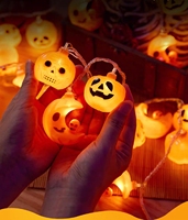 Guirlande de lanternes LED CAIQI Halloween Citrouille et Lune, Décoration, Accessoires Photo, Ambiance Horreur pour Bar, Lumières Colorées Extérieures