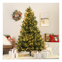Nouvelle conception, arbre de Noël artificiel pré-éclairé en PE vert de haute qualité, à charnières, en promotion, pour la décoration de la maison et des fêtes