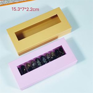 Jeu de vernis à ongles rose personnalisé, gaufrage par stratification mate, boîte-cadeau recyclable en PVC transparent pour fenêtre, plateau en plastique, emballage en papier - Product Image 5