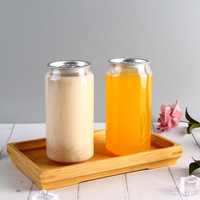 Usine de qualité alimentaire 500ml 16oz Transparent jetable en plastique PET Pop boîtes et bocaux en plastique couvercle à vis pour jus de thé boissons