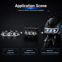 Lentille optique transparente 3-en-1 Lianlong en PC pour module de phare LED de moto électrique, projecteur de phare de scooter à haute transmission