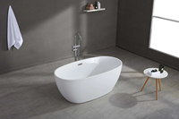 Baignoire ovale autoportante HL moderne et minimaliste blanche de haute qualité, baignoire en acrylique abordable de haute qualité