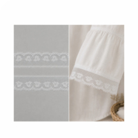 Bordure en dentelle de nylon à motif floral non extensible de 2,6 cm pour la bordure des vêtements