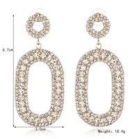 Fashion big statement long américain strass fausses boucles d'oreilles en diamant grossiste pour femmes