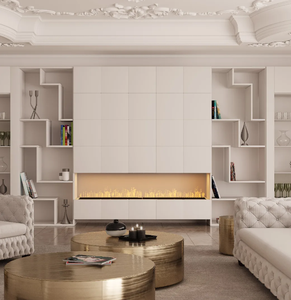 <span class=keywords><strong>Insert</strong></span> de cheminée à vapeur 3D intelligent en verre trempé noir de luxe <span class=keywords><strong>pour</strong></span> la décoration de meubles d'intérieur, montage mural - Product Image 5