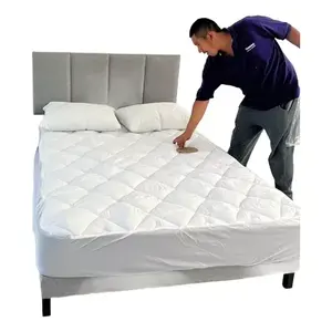 Surmatelas Vianney double, matelassé en coton, toutes saisons, pour usage domestique - Product Image 4