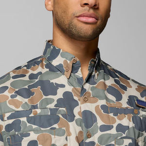 사용자 정의 카모 야외 버튼 업 다시 환기 낚시 셔츠 - Product Image 5