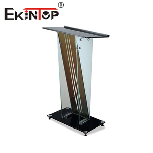 Ekintop hiện đại thủy tinh trong suốt bục đứng <span class=keywords><strong>plexiglass</strong></span> bục với kệ lưu trữ cho Nhà thờ hội nghị bài phát biểu đám cưới - Product Image 6