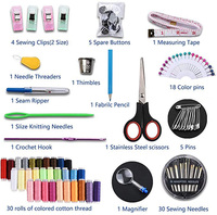 Lot de 100 aiguilles à crocheter professionnelles, kit de couture en cuir, sac durable et portable, kit de couture domestique, idéal pour les voyages et les débutants