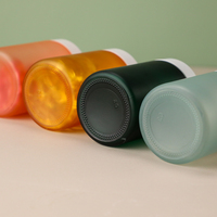 Flacon en verre givré personnalisé de 120 ml pour compléments alimentaires, emballage de médicaments, flacon pour pilules et capsules avec bouchon à vis rond