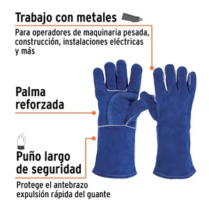 Truper Paquete de 6 Guantes Reforzados Azules para Soldador Carretilla Accesorio - Product Image 2