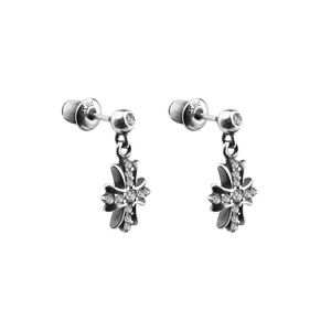 S925 Sterling Silver Cross Drop Earrings With Crystal Inlay For Men Everyday Wear - Product Image 4