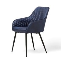 Chaise de salle à manger en cuir PU de haute qualité, design moderne de style européen, cadre en métal, contreplaqué, pieds en métal, appartement, cave à vin