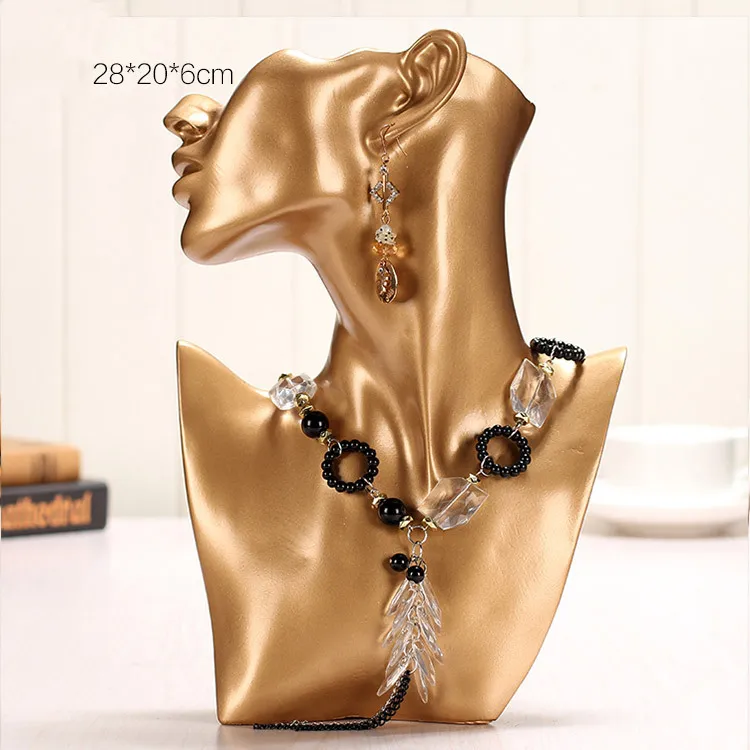 Ready To Ship Gold and Silver Resin Mannequin Jewelry Display Stand Jewelry Display Bust for Earrings Necklace