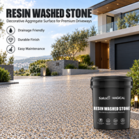 Résine de fixation pour galets lavés sans lavage, à prise rapide, avec protection UV, pour revêtements en pierre lavée