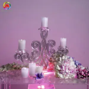 Bougeoirs transparents en acrylique, support de bougies