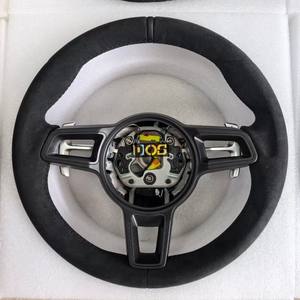 Volant en Alcantara personnalisé de haute qualité pour <span class=keywords><strong>Porsche</strong></span> Panamera Cayenne Macan Caycan <span class=keywords><strong>Taycan</strong></span> 911 918 sans palettes de commande - Product Image 3
