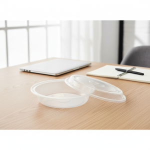 Contenedor Redondo de Plástico PP Desechable de Alta Resistencia para Almacenamiento de Alimentos, Apto para Microondas, con Tapa Hermética para Llevar y Uso Doméstico - Product Image 1