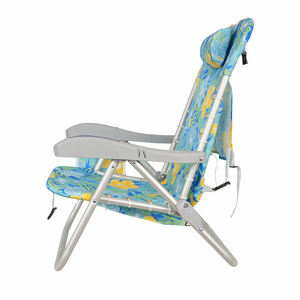 Kursi Pantai Lipat Aluminium 5-Posisi Portabel Grosir Kejie, Furnitur Kain Luar Ruangan dengan Sandaran Tangan Tali Serut, Model Ransel untuk Pantai - Product Image 4