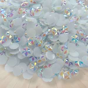 Strass <span class=keywords><strong>en</strong></span> résine AB effet gelée flocon de neige ronds 4mm 5mm 6mm, à dos plat, <span class=keywords><strong>en</strong></span> vrac, pour nail art, pierres décoratives et accessoires de bricolage - Product Image 4