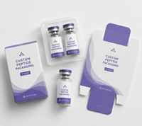 Boîte d'emballage personnalisée pour flacon de 3 ml avec insert en blister, boîte en papier personnalisée pour flacons en verre