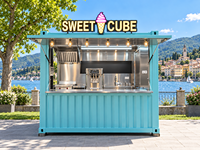 Café-restaurant en conteneur maritime de 10 pieds, boutique en conteneur de 9 pieds, café en conteneur de 3 mètres à vendre